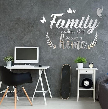 Acrylic 3D Decor Family Letter Quotes Wall