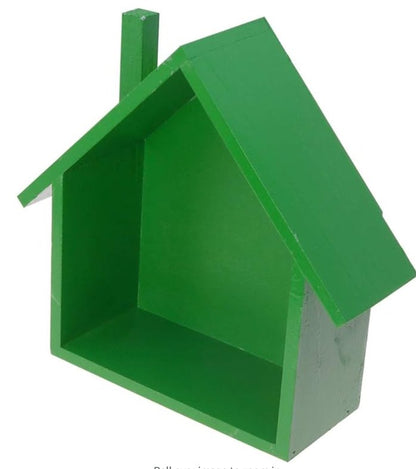 Cabilock Wooden House-Shaped Wall Storage Shelf Display Box